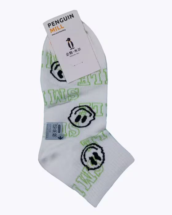 جوراب مچی زنانه طرح استیکر  لبخند Peguin Mill